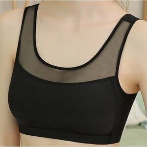 Black Sheer Mesh Bralette/Yoga Bra